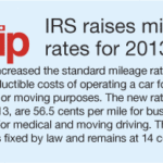 Tax Tip #2:  IRS Raises Mileage Rates for 2013