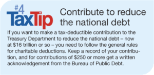 Tax Tip #4 - Contribute to Reduce the National Debt