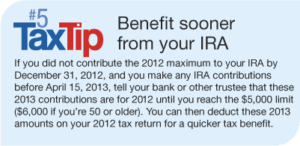 Tax Tip #5: Benefit Sooner From Your IRA